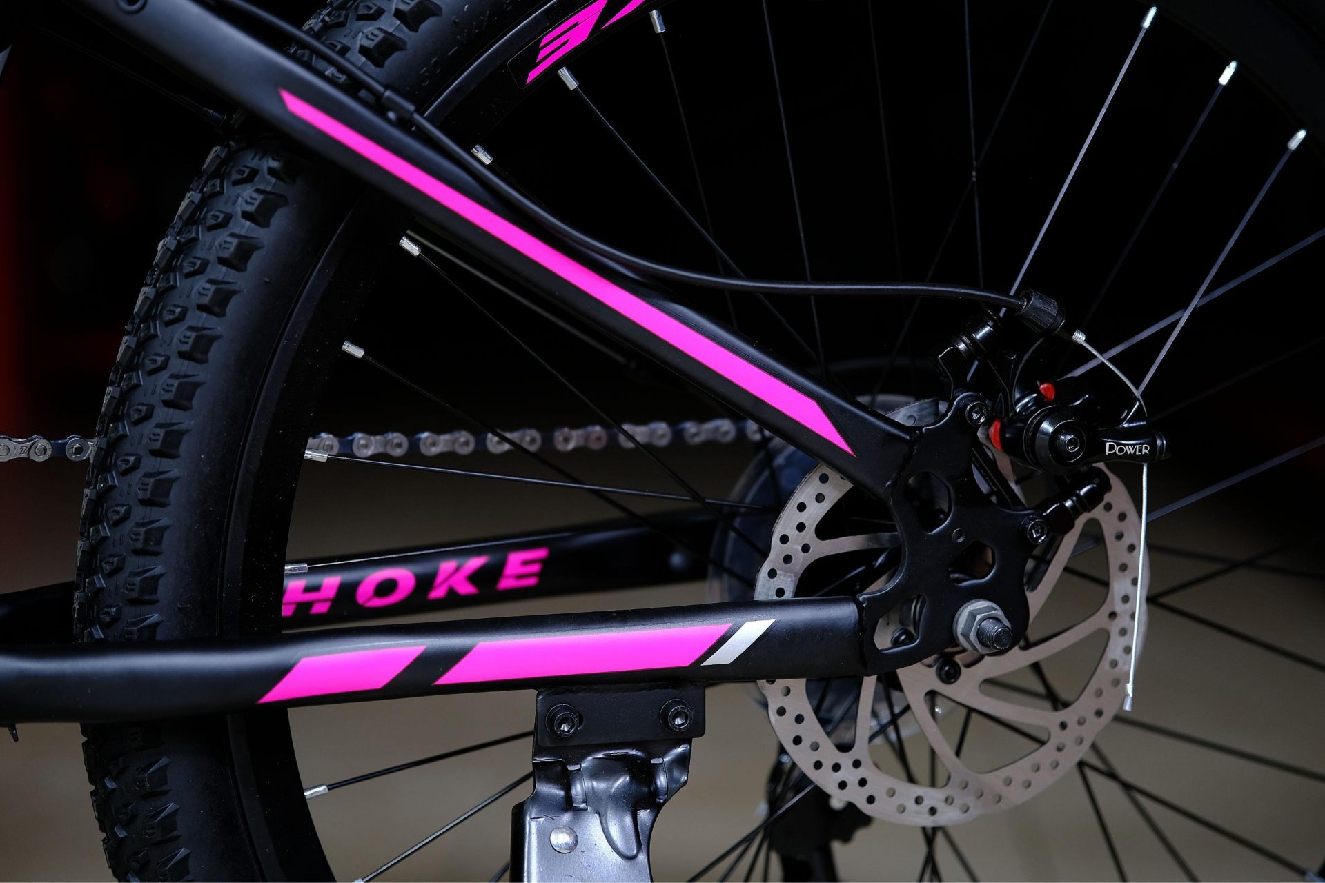 Тормоз Power disc 160 механический 
 HOKE Steel WAY 24 матовый чёрный-розовый